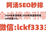 2024年房贷利率,2024年房贷利率是345还是375。