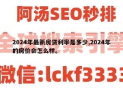 2024年最新房贷利率是多少,2024年的房价会怎么样。