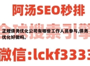 正规债务优化公司有哪些工作人员参与,债务优化好做吗。