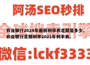 农业银行2024年最新利率表定期是多少,农业银行定期利率2021年利率表。
