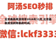 北京最新房贷利率2024年11月,北京最新房贷利率新政时间。