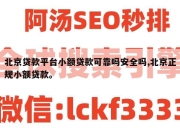 北京贷款平台小额贷款可靠吗安全吗,北京正规小额贷款。