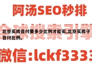 北京买房首付要多少比例才能买,北京买房子首付比例。