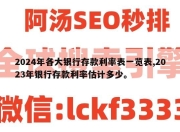 2024年各大银行存款利率表一览表,2023年银行存款利率估计多少。