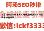 北京贷款公司联系方式电话,北京贷款公司主要集中在哪里。