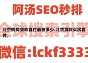 北京购房贷款首付最低多少,北京贷款买房首付。