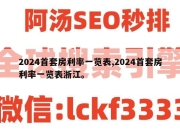 2024首套房利率一览表,2024首套房利率一览表浙江。