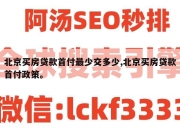 北京买房贷款首付最少交多少,北京买房贷款首付政策。