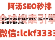 北京房屋贷款首付比例是多少,北京房屋贷款首付比例是多少钱。