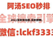 2021贷款微信群,贷款群聊。