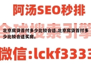 北京房贷首付多少比较合适,北京房贷首付多少比较合适买房。