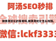 做债务优化的有用吗,做债务优化怎么挣钱。
