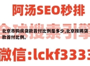 北京市购房贷款首付比例是多少,北京按揭贷款首付比例。