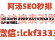 北京贷款利率调整最新消息今天查询,北京贷款利息新规定。