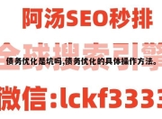 债务优化是坑吗,债务优化的具体操作方法。