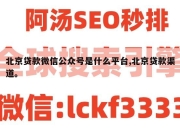 北京贷款微信公众号是什么平台,北京贷款渠道。