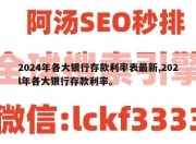 2024年各大银行存款利率表最新,202l年各大银行存款利率。