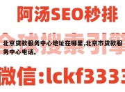北京贷款服务中心地址在哪里,北京市贷款服务中心电话。