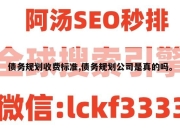 债务规划收费标准,债务规划公司是真的吗。