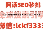 北京贷款基准利率是多少,北京 贷款 利率。