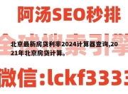 北京最新房贷利率2024计算器查询,2021年北京房贷计算。