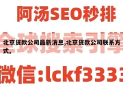北京贷款公司最新消息,北京贷款公司联系方式。