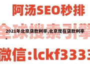 2021年北京贷款利率,北京现在贷款利率。
