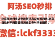 北京贷款利率调整最新消息公布时间表,北京贷款利率调整最新消息公布时间表图片。