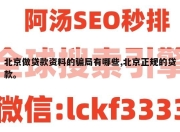 北京做贷款资料的骗局有哪些,北京正规的贷款。